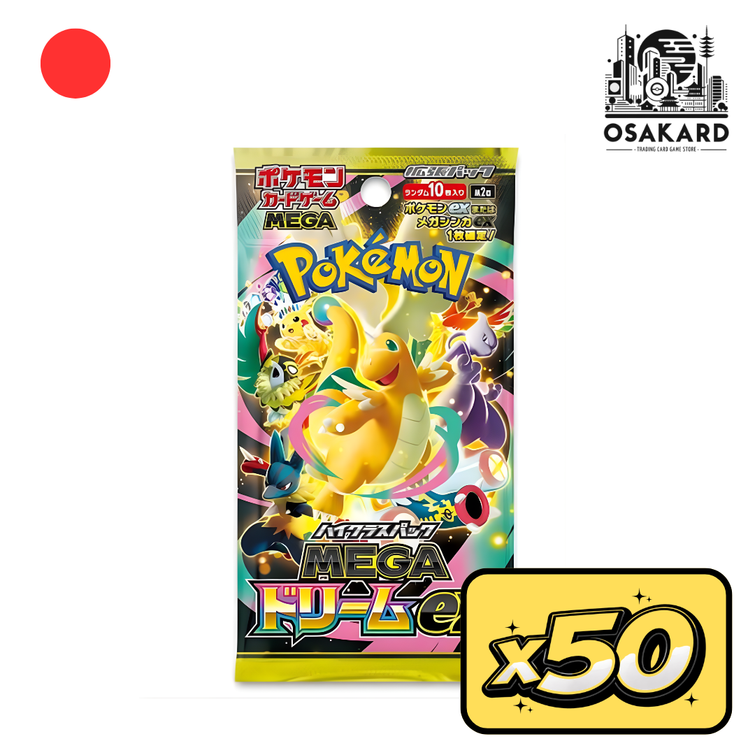 x50 Boosters Pokémon Mega Dream EX M2A Japonais - 10 Cartes - Ultra-rare garantie