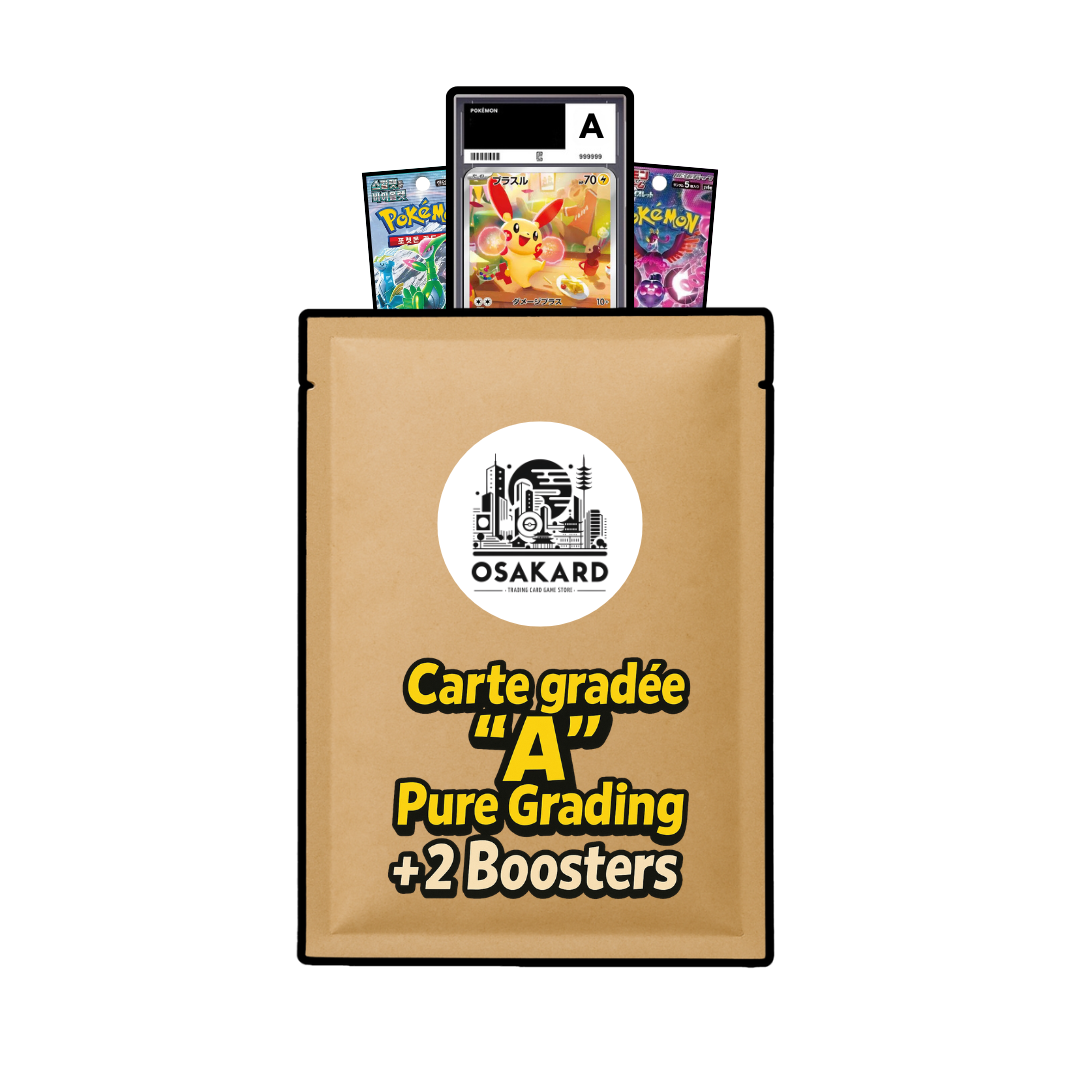 Osakard® Super Pack Japonais de 1 AR gradée "A" Pure Grading + 2 Boosters aléatoires
