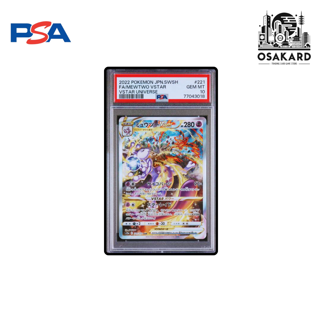 PSA 10 Pokémon Mewtwo VStar 221/172 - S12a - Japonais