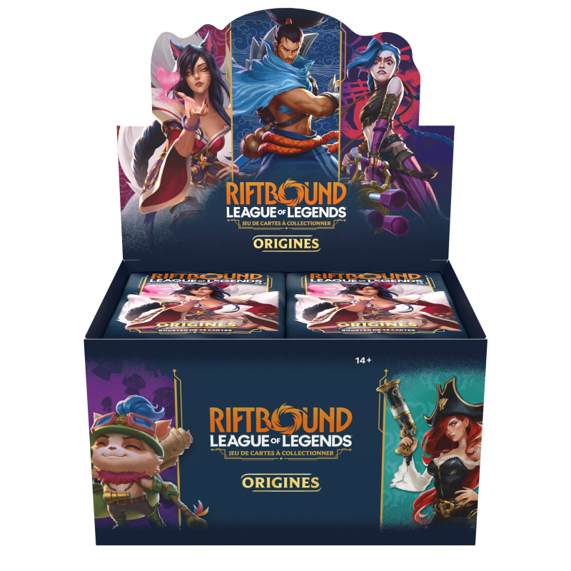 Display Riftbound Origines français face avant scellé, TCG officiel Riot Games League of Legends
