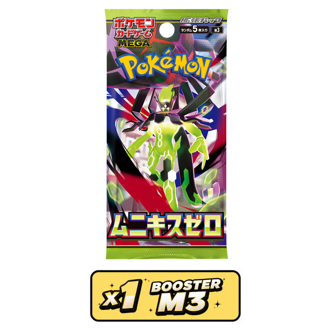 Booster Pokémon Nihil Zero Munikis Zero M3 japonais, face avant scellée, ère Méga Évolution JP