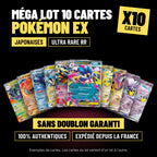 Lot de 10 cartes Pokémon EX japonaises Ultra Rare RR, sans doublon, 100% authentiques, exemples de cartes