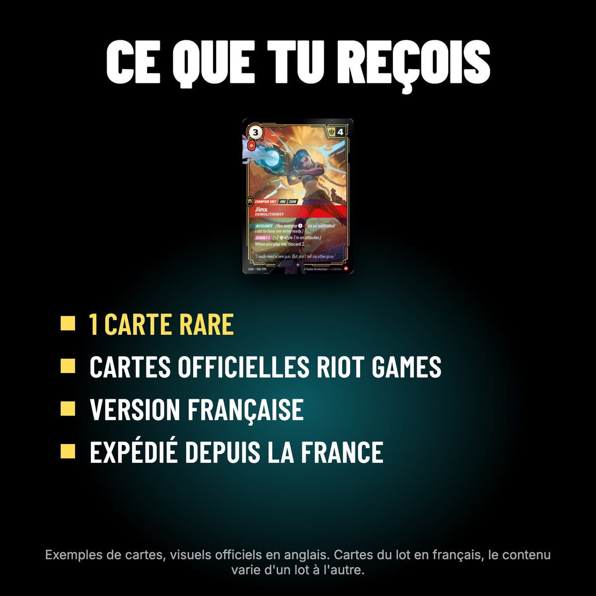 Contenu : 1 carte Riftbound rare, version française, expédiée depuis la France