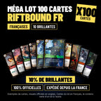 Méga Lot 100 cartes Riftbound françaises dont 10 brillantes, cartes officielles League of Legends TCG