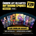 Énorme Lot 20 cartes Riftbound épiques françaises sans doublon, cartes officielles League of Legends TCG