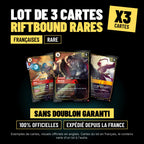Lot de 3 cartes Riftbound rares françaises sans doublon, cartes officielles League of Legends TCG