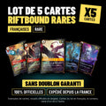 Lot de 5 cartes Riftbound rares françaises sans doublon, cartes officielles League of Legends TCG
